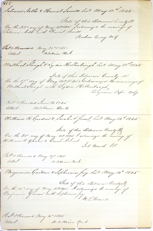 Marriage Records Vol.1 1835-1845 (p. 492)