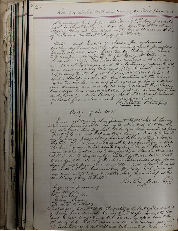 Delaware County Ohio Will Records Vol. 5 1869-1876 (p. 309)