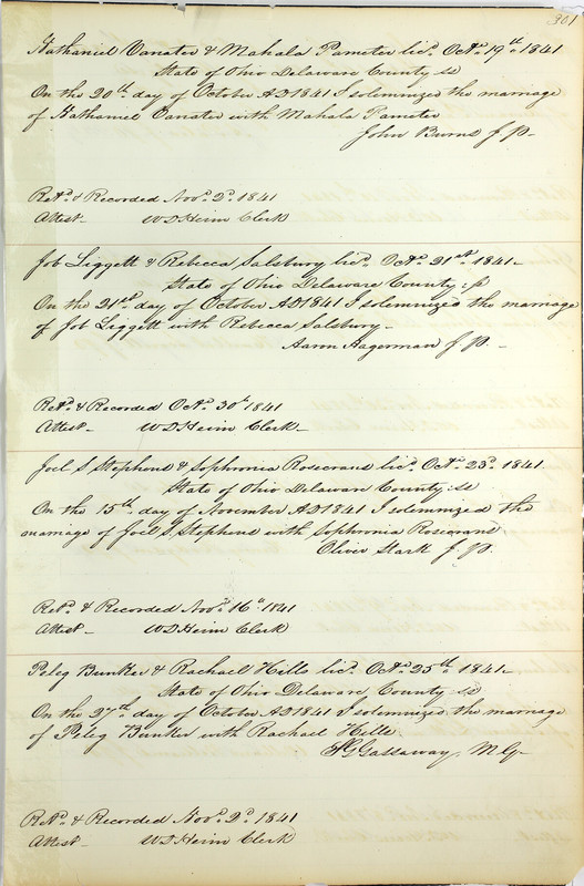 Marriage Records Vol.1 1835-1845 (p. 305)