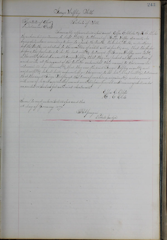 Delaware County Ohio Will Records Vol. 6 1876-1883 (p. 300)