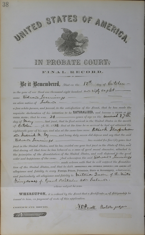 Naturalization Records Delaware County OH (p. 1065)