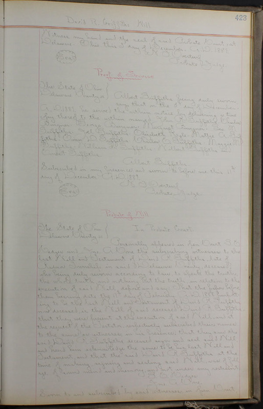 Delaware County Ohio Will Records Vol. 8 1887-1890 (p. 489)