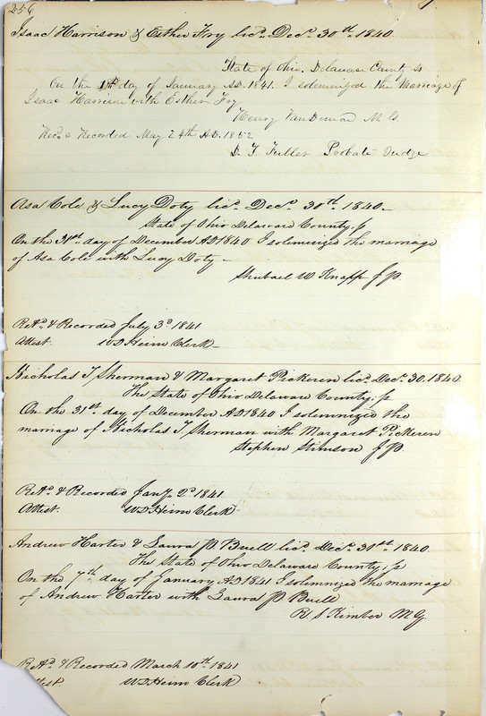 Marriage Records Vol.1 1835-1845 (p. 260)