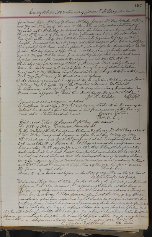 Delaware County Ohio Will Records Vol. 5 1869-1876 (p. 230)