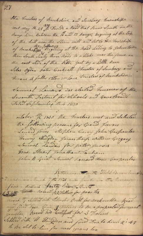 Record Book of Berkshire Township No. 2 1807-1843 (p. 40)