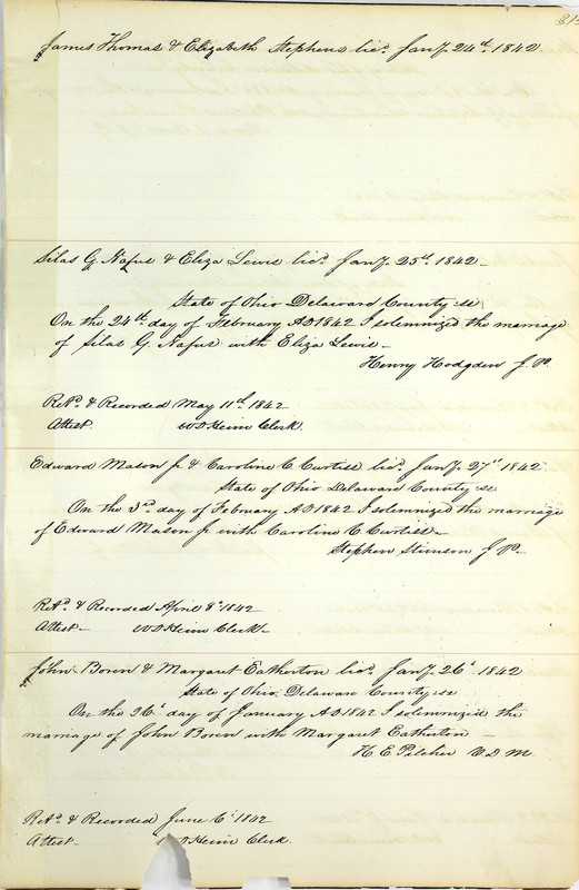 Marriage Records Vol.1 1835-1845 (p. 319)