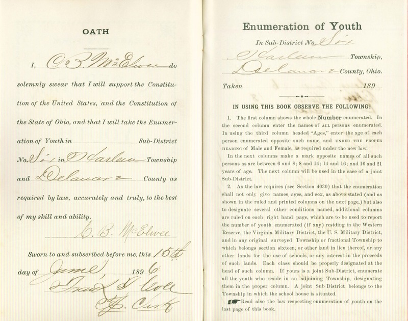 Harlem Township Enumeration of Youth Sub-District 6, July 22, 1896 (p. 3)