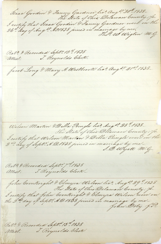 Marriage Records Vol.1 1835-1845 (p. 143)