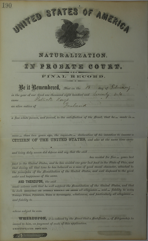 Naturalization Records Delaware County OH (p. 953)