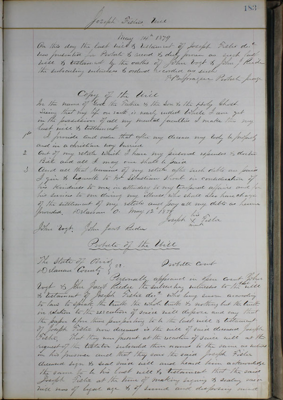 Delaware County Ohio Will Records Vol. 6 1876-1883 (p. 240)