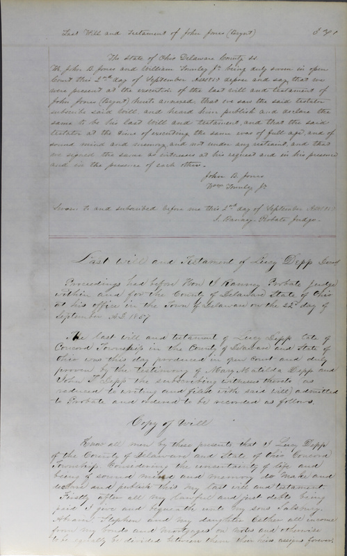 Delaware County Ohio Will Records Vol. 3 1850-1859 (p. 422)