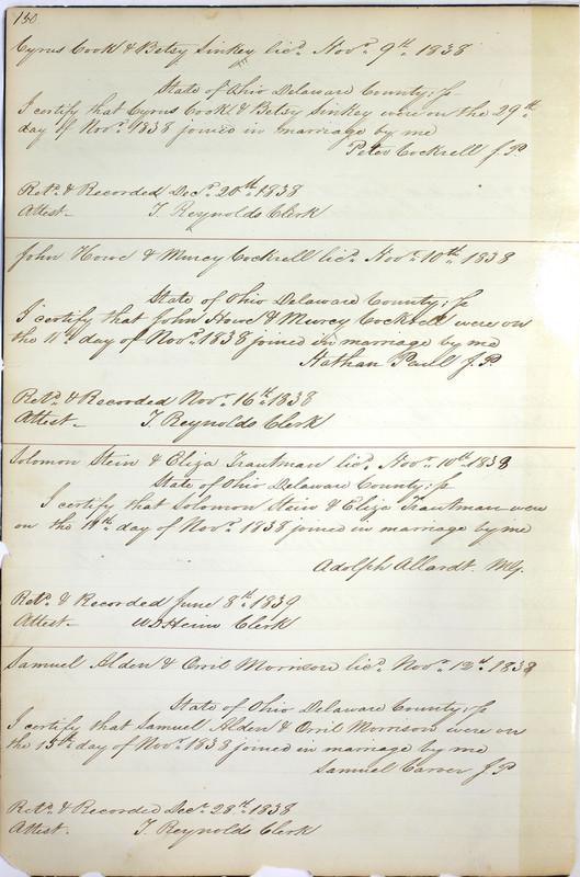 Marriage Records Vol.1 1835-1845 (p. 154)