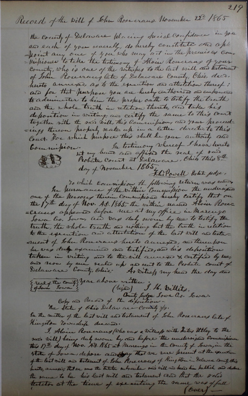 Delaware County Ohio Will Records Vol. 4 1859-1869 (p. 251)