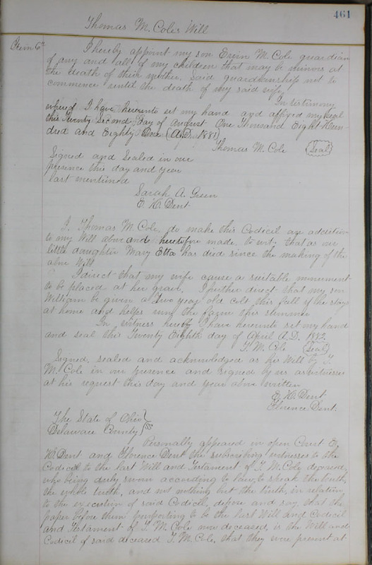 Delaware County Ohio Will Records Vol. 6 1876-1883 (p. 516)