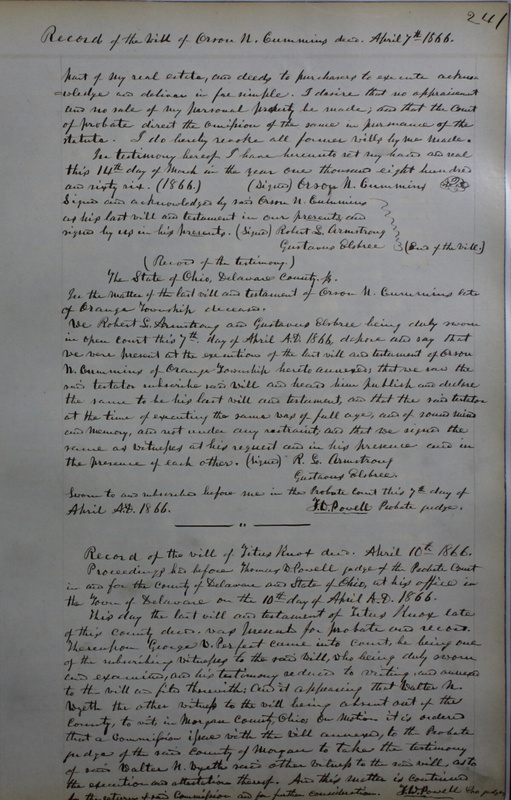 Delaware County Ohio Will Records Vol. 4 1859-1869 (p. 273)