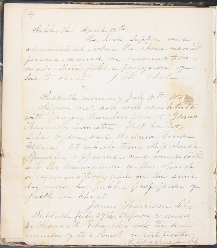 Sessional Records of the 1st Presbyterian Church of Trenton, Delaware Co., Ohio, 1831 (p. 10)