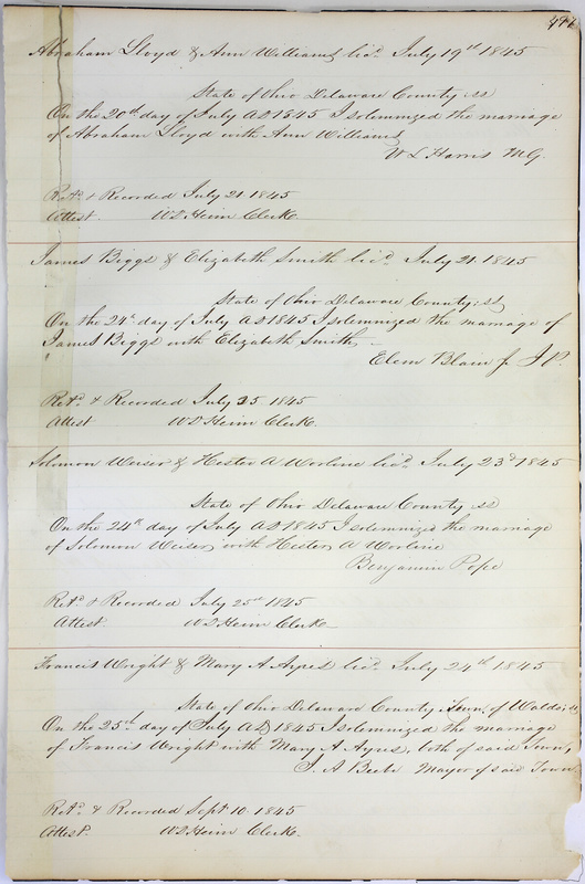 Marriage Records Vol.1 1835-1845 (p. 501)