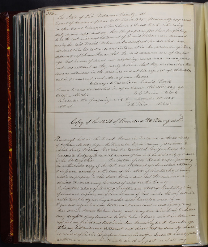 Delaware County Ohio Will Records Vol. 2 1835-1850 (p. 349)