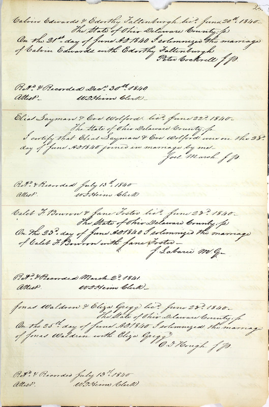 Marriage Records Vol.1 1835-1845 (p. 231)