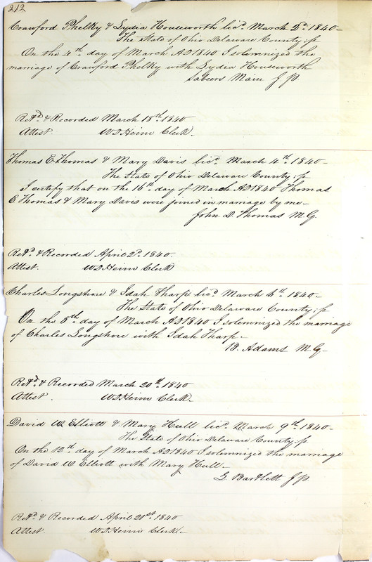 Marriage Records Vol.1 1835-1845 (p. 216)