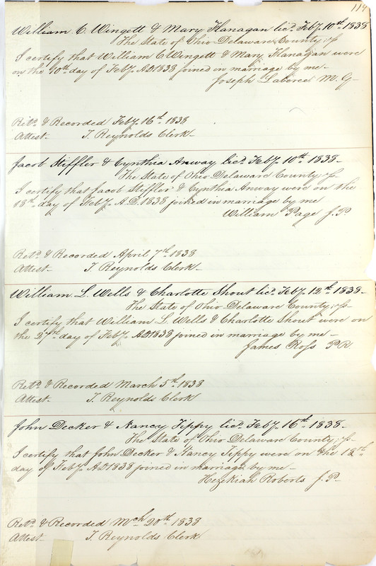 Marriage Records Vol.1 1835-1845 (p. 123)