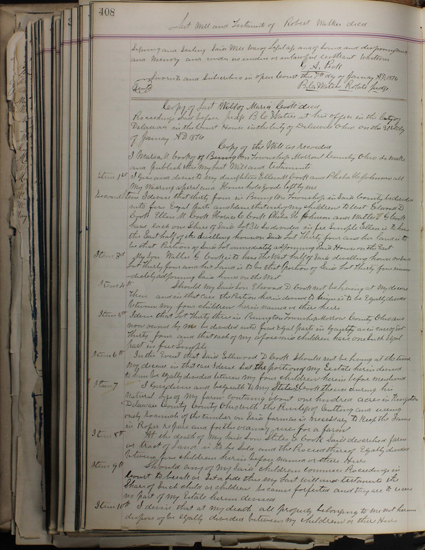 Delaware County Ohio Will Records Vol. 5 1869-1876 (p. 441)