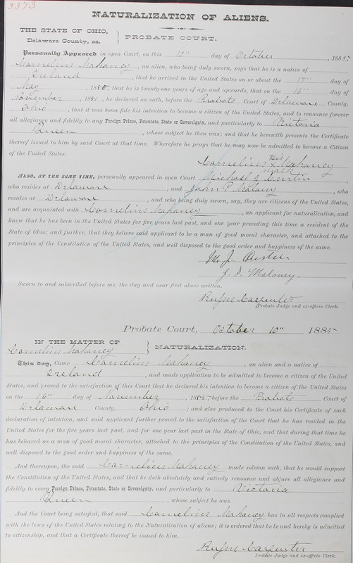 Naturalization Records Delaware County OH (p. 299)