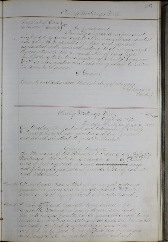 Delaware County Ohio Will Records Vol. 6 1876-1883 (p. 254)