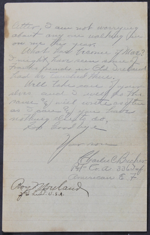 Charlie C. Bricker World War I Letters (p. 68)