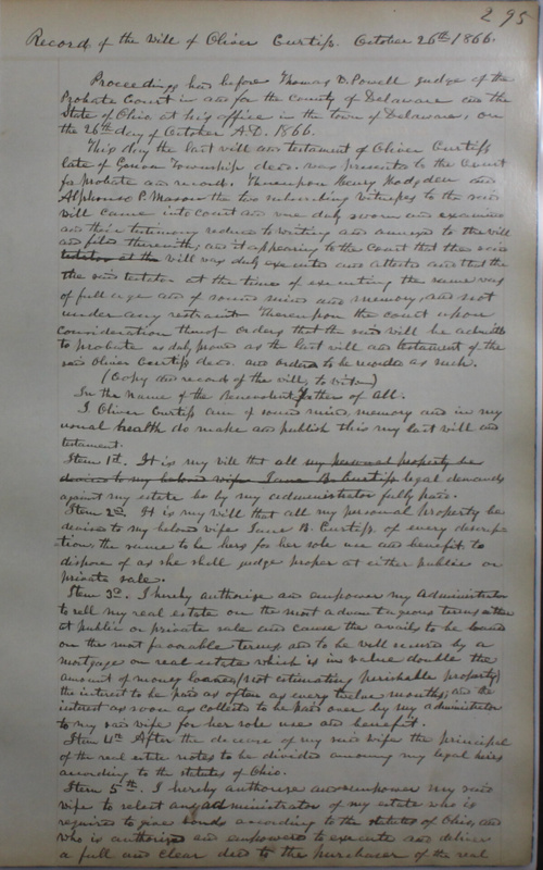 Delaware County Ohio Will Records Vol. 4 1859-1869 (p. 327)