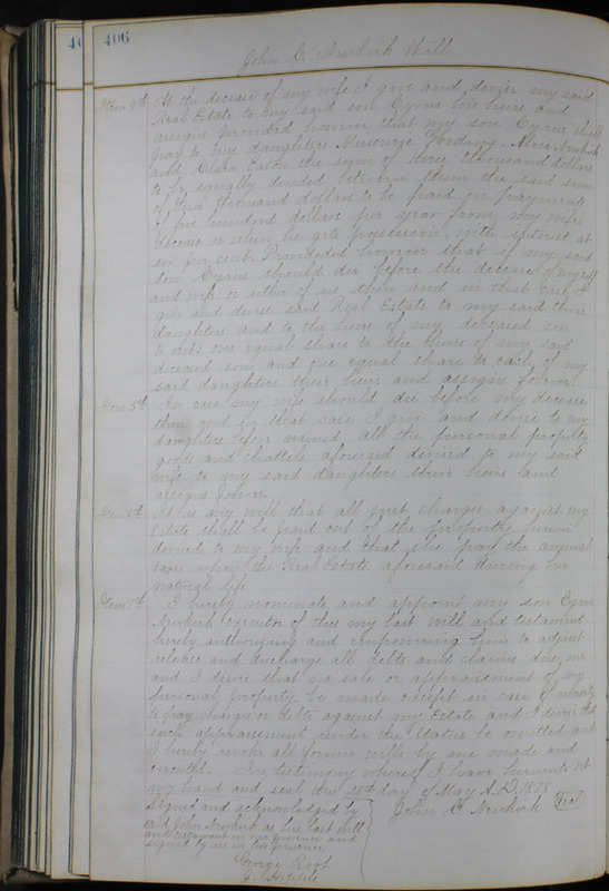 Delaware County Ohio Will Records Vol. 6 1876-1883 (p. 461)