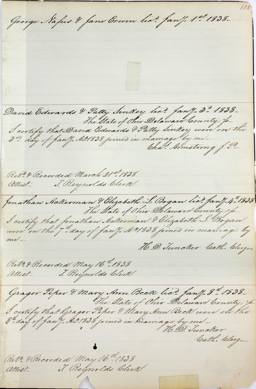 Marriage Records Vol.1 1835-1845 (p. 119)