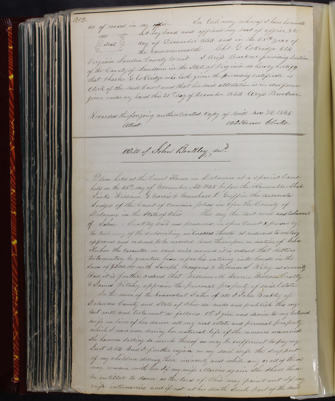 Delaware County Ohio Will Records Vol. 2 1835-1850 (p. 357)