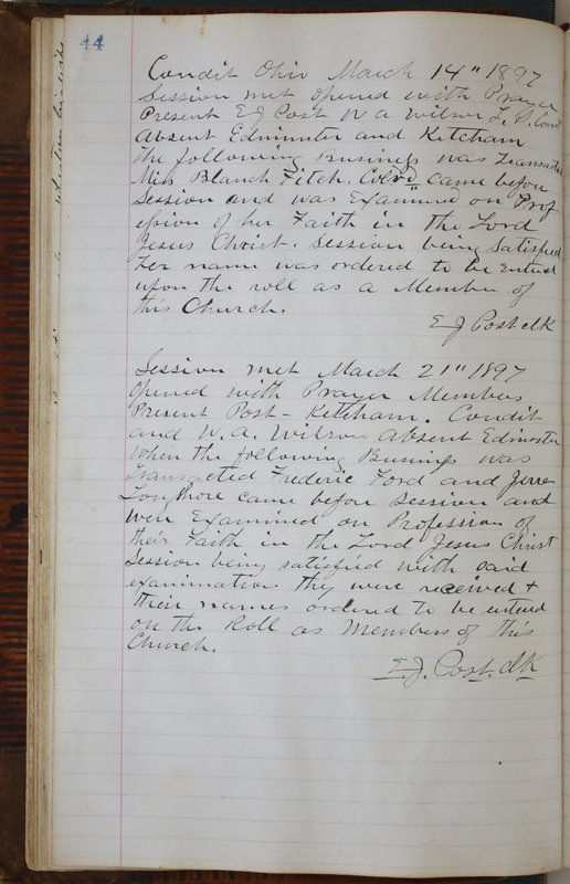 Sessional Records of the 1st Presbyterian Church of Trenton Delaware County Ohio 1873-1937 (p. 48)