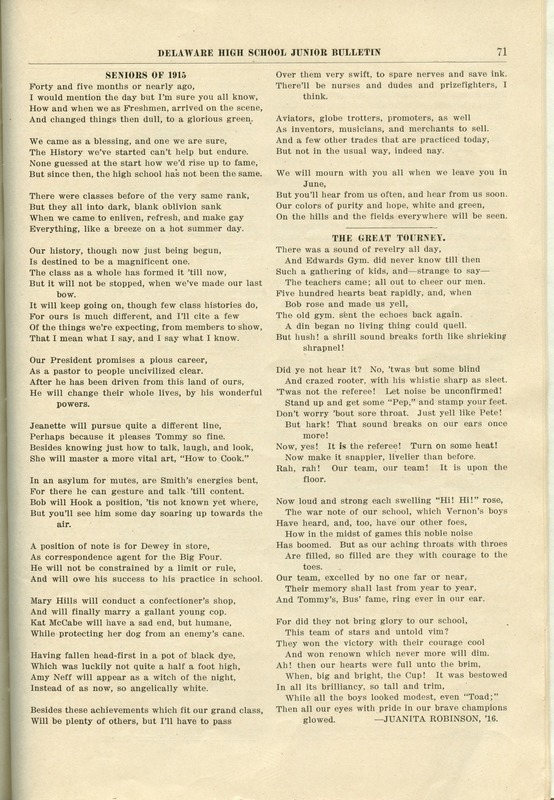 Delaware High School Bulletin 1915 (p. 73)