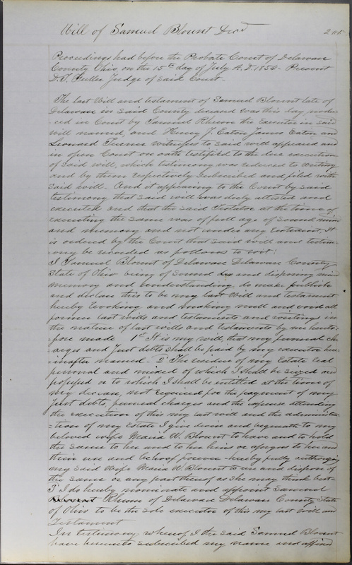 Delaware County Ohio Will Records Vol. 3 1850-1859 (p. 253)