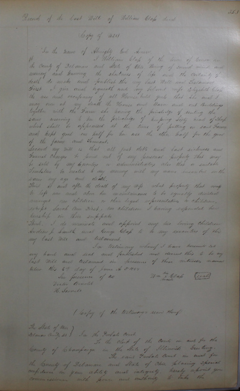 Delaware County Ohio Will Records Vol. 4 1859-1869 (p. 395)