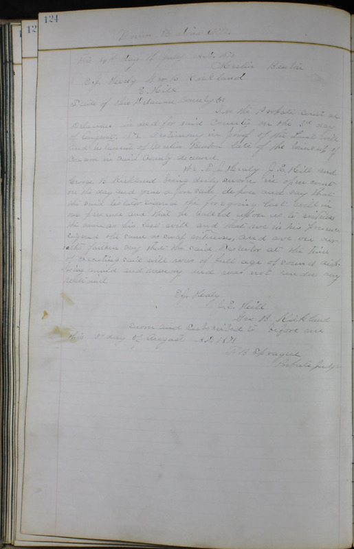 Delaware County Ohio Will Records Vol. 6 1876-1883 (p. 181)