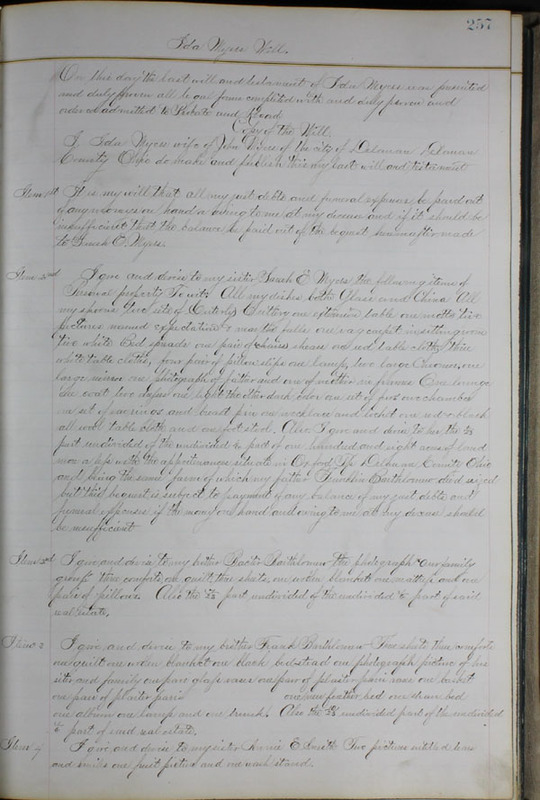 Delaware County Ohio Will Records Vol. 6 1876-1883 (p. 314)