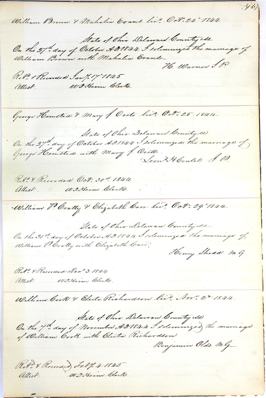 Marriage Records Vol.1 1835-1845 (p. 461)