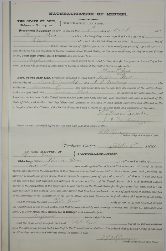 Naturalization Records Delaware County OH (p. 725)