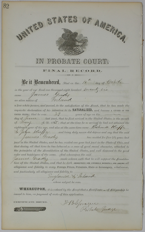 Naturalization Records Delaware County OH (p. 827)