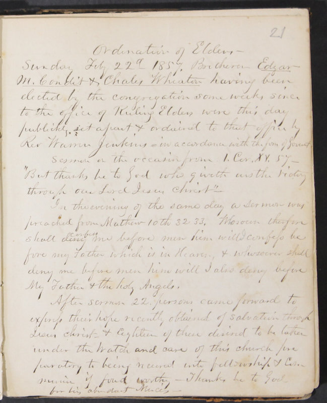 Sessional Records of the 1st Presbyterian Church of Trenton, Delaware Co., Ohio, 1831 (p. 27)