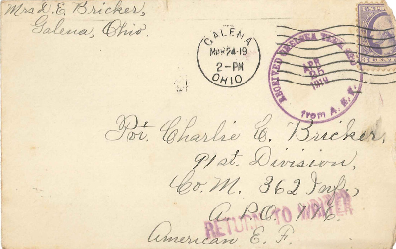 Charlie C. Bricker World War I Letters (p. 159)