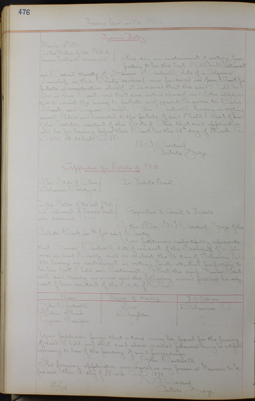 Delaware County Ohio Will Records Vol. 8 1887-1890 (p. 542)