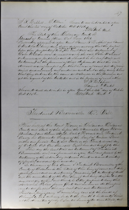 Delaware County Ohio Will Records Vol. 3 1850-1859 (p. 99)