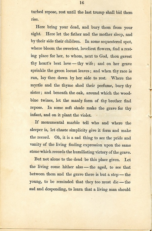 Rules and Regulations and Articles of Association of Oak Grove Cemetery (p. 19)