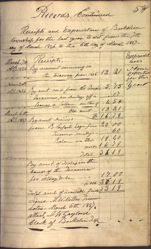 Record Book of Berkshire Township No. 2 1807-1843 (p. 71)