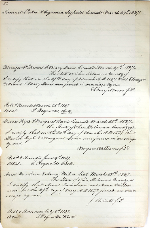 Marriage Records Vol.1 1835-1845 (p. 86)