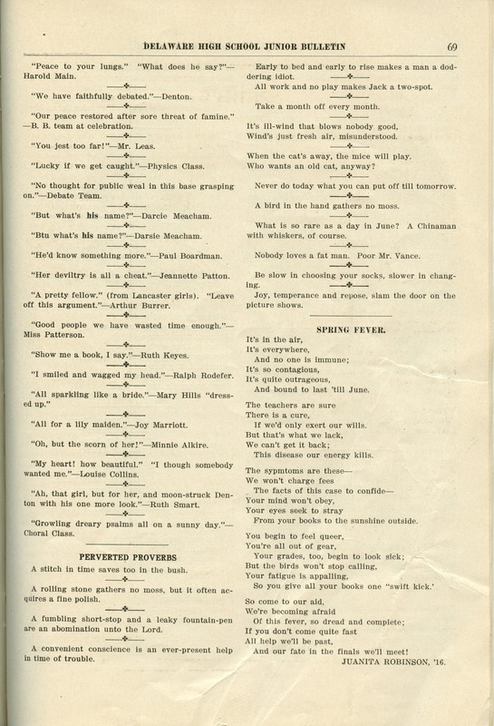 Delaware High School Bulletin 1915 (p. 71)